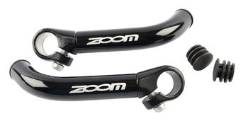 Рога на руль велосипеда ZOOM MT-30A, из кованного алюминия, кривые, сборные, на руль  Ф 22,2 мм, черные.  (2024)