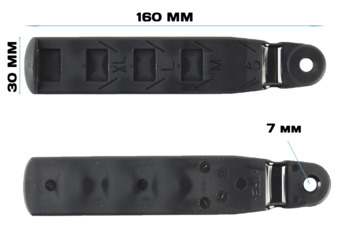 Ремешок для сноубордических креплений Burton LS SAS ANKLE SLIDER 160х30мм, пластиковый, черный (2024)