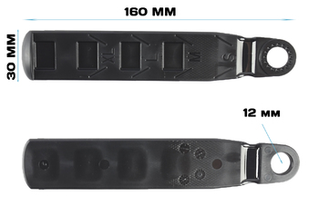 Ремешок для сноубордических креплений Burton LS II ANKLE SLIDER 160х30мм, пластиковый, черный (2024)