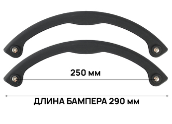 Комплект бамперов для сноуборда BACKSIDE Premium длина 290 мм, пластик, крепежные винты в комплекте, черный (2024)