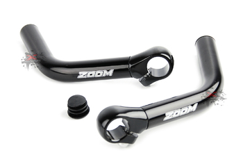 Рога на руль велосипеда ZOOM MT-C04A, алюминиевые, Ф 22,2 мм,  черные (2021)