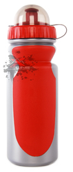 Фляга Dayluen V-6000 GREY/RED 0,55 л, с защитной крышкой,  кратоновыми красными вставками,  перламутровая. (2020)