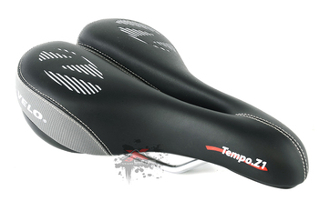 Седло Velo VL-3097 анатомическое, размер 260x160mm, стальные рельсы, цвет черный-серый (2022)