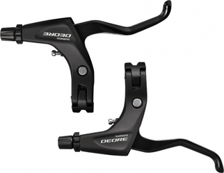 Тормозные ручки  Shimano Deore T610 под 2 пальца, для V-BRAKE, чёрные, пара (2023)