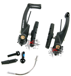 Тормоз V-Brake Tektro M530R алюминиевый, с вертикальной пружиной и с подстройкой угла захвата троса; с тормозными колодками 70мм (2021)