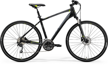 Гибридный велосипед Merida Crossway 300 Matt Black (Green/Grey) (2018)
