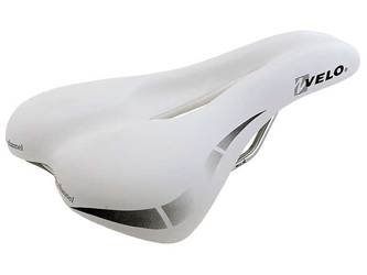 Седло комфортное  Velo Wide размер 270х175мм анатом. с вентил. бесшовное, белое (2020)