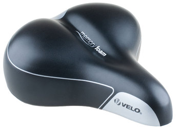 Седло комфортное Velo VL-6123 размер 254х205мм эластомер, вакуумн. черное (2021 )