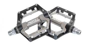 Педали Horst H18 ось Cr-Mo гер.промподш. смен. шип, двухкомп. 100*90*23мм, черно-серые (2020)