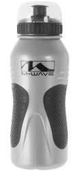 Фляга M-Wave 0,6 л  высококачественный антискользящий пластик с крышкой серо-черная (2021)