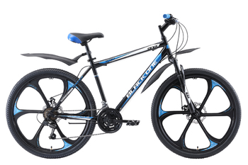 Велосипед МТВ Black One Onix 26 D FW чёрный/голубой/серебристый  (2019)
