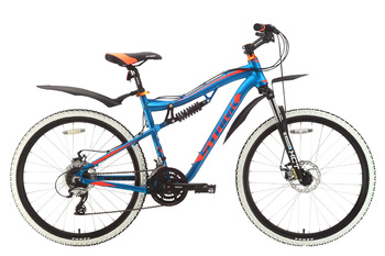 Велосипед двухподвес Stark Voxter 26.4 FS D голубой/оранжевый/чёрный (2018)