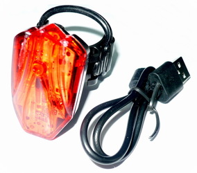 Фонарь задний VLX 5413, 4 ярких светодиода, 5 режимов,индикатор разряда,USB, красный. LAVA R (2020)