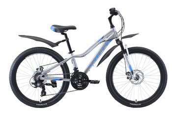 Подростковый велосипед Stark Rocket 24.2 D серебристый/голубой/серый (2020)
