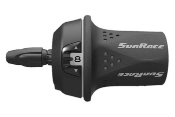 Шифтер SunRace TS-M21, 8 скорр., правый, Grey, трос 2100мм (2020)